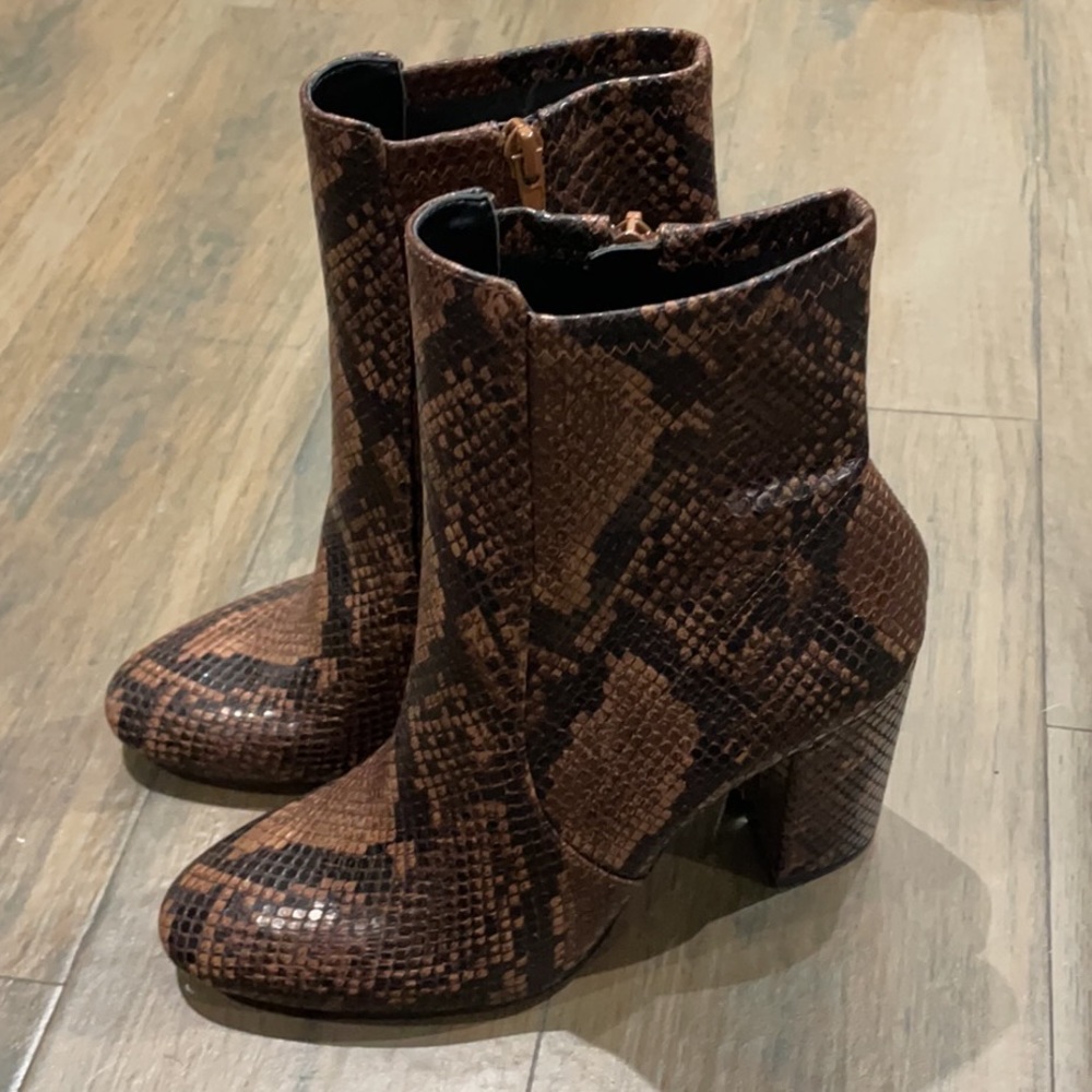 Aldo Snake Print Booties